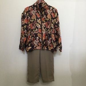 Vintage coordinate silk jacket with pant set